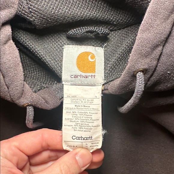 Carhartt J149 Rutland Thermal Hooded Full Zip Sun Faded Distressed - XL Reg - Picture 6 of 9